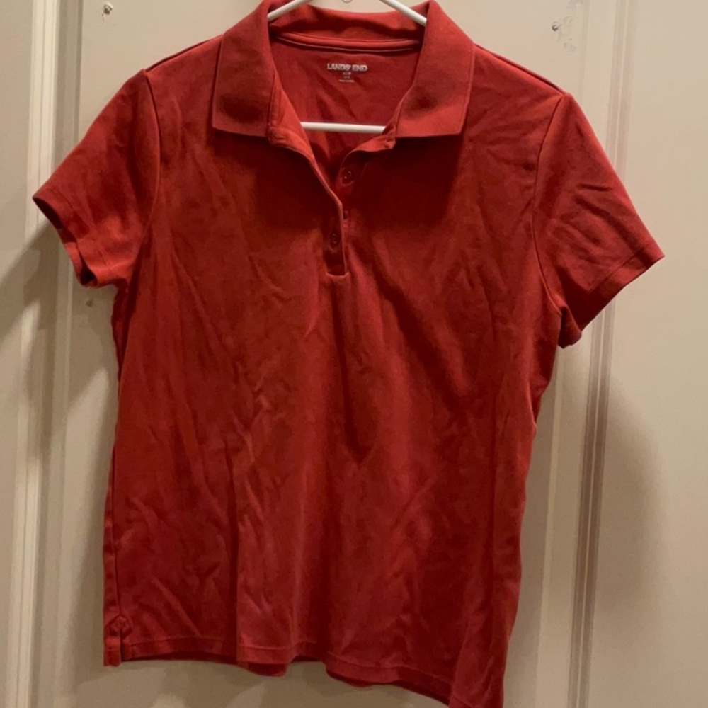 Lands’ End Coral color Supima Cotton Polo, Size MP